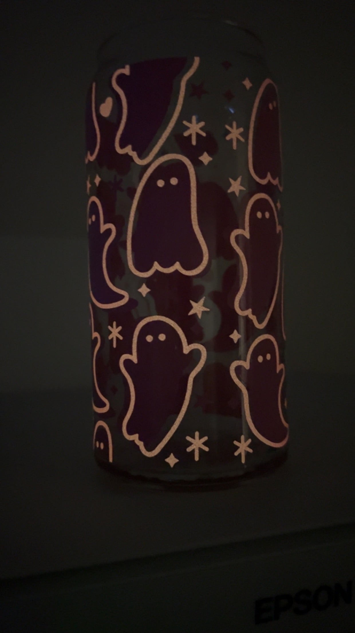 Cute Ghost glass can