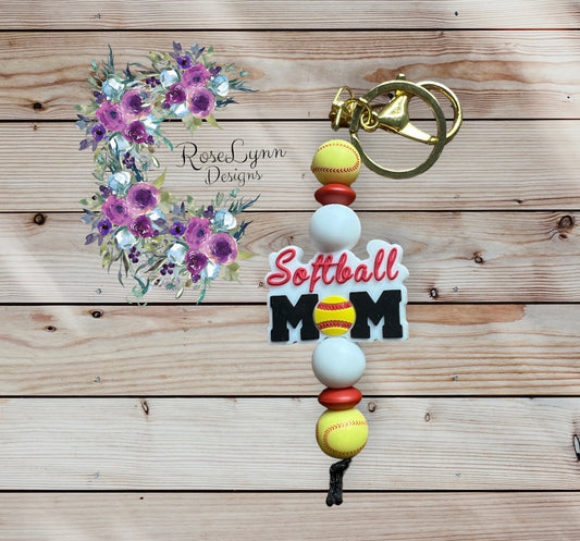 Softball Mom Keychain