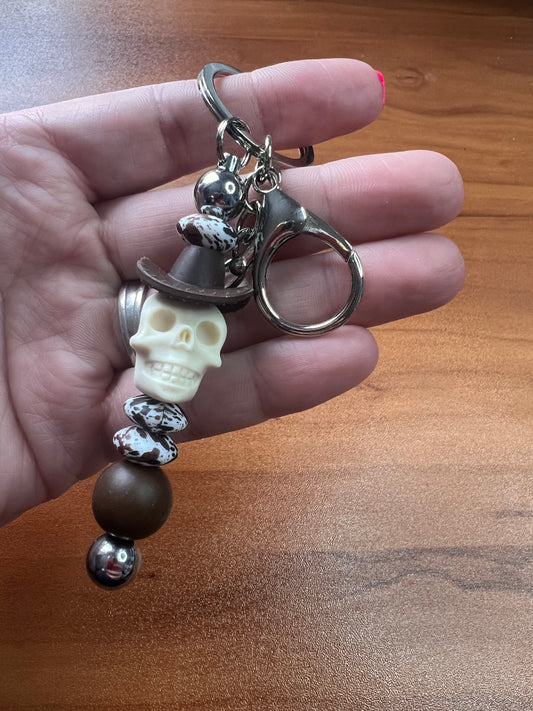 Brown Skelton Bar Keychain